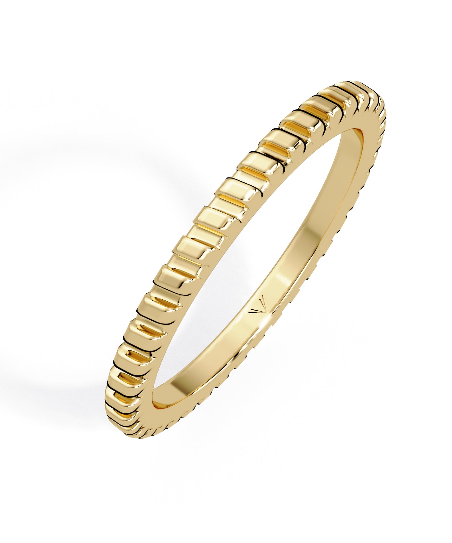 14k Yellow Gold 1.6mm Striped Band
