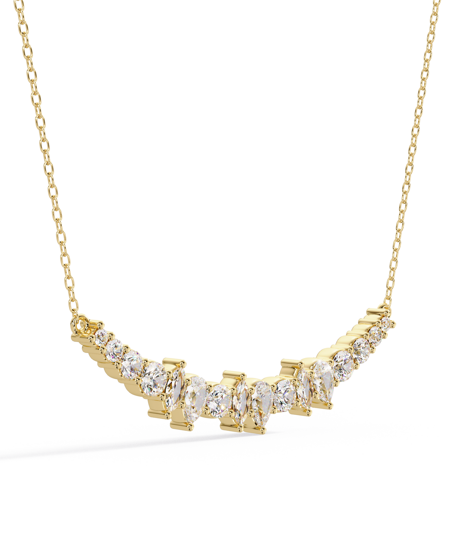 14k Yellow Gold Unity Crescent Necklace