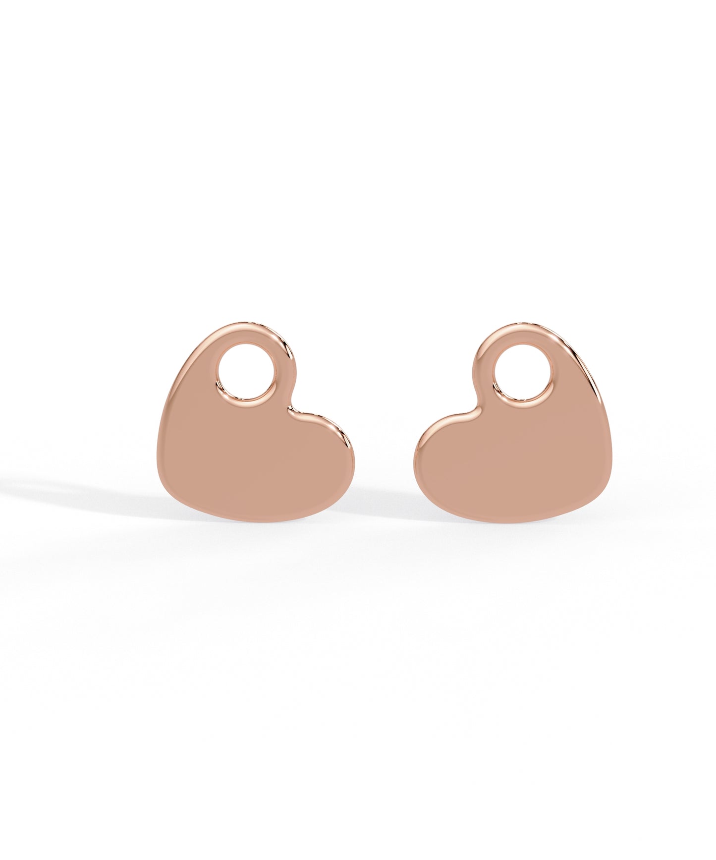 14k Rose Removable Heart Oval Hoop Drop Earring