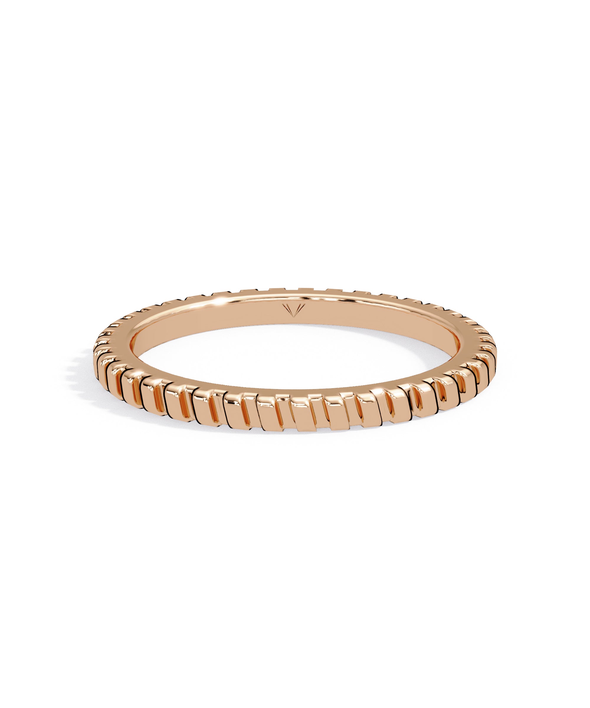 1.6mm Striped Band in 14k Rose Gold