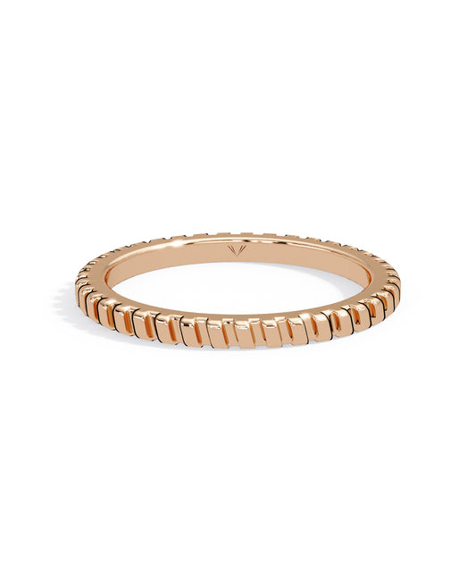 14k Rose Gold 1.6mm Striped Band