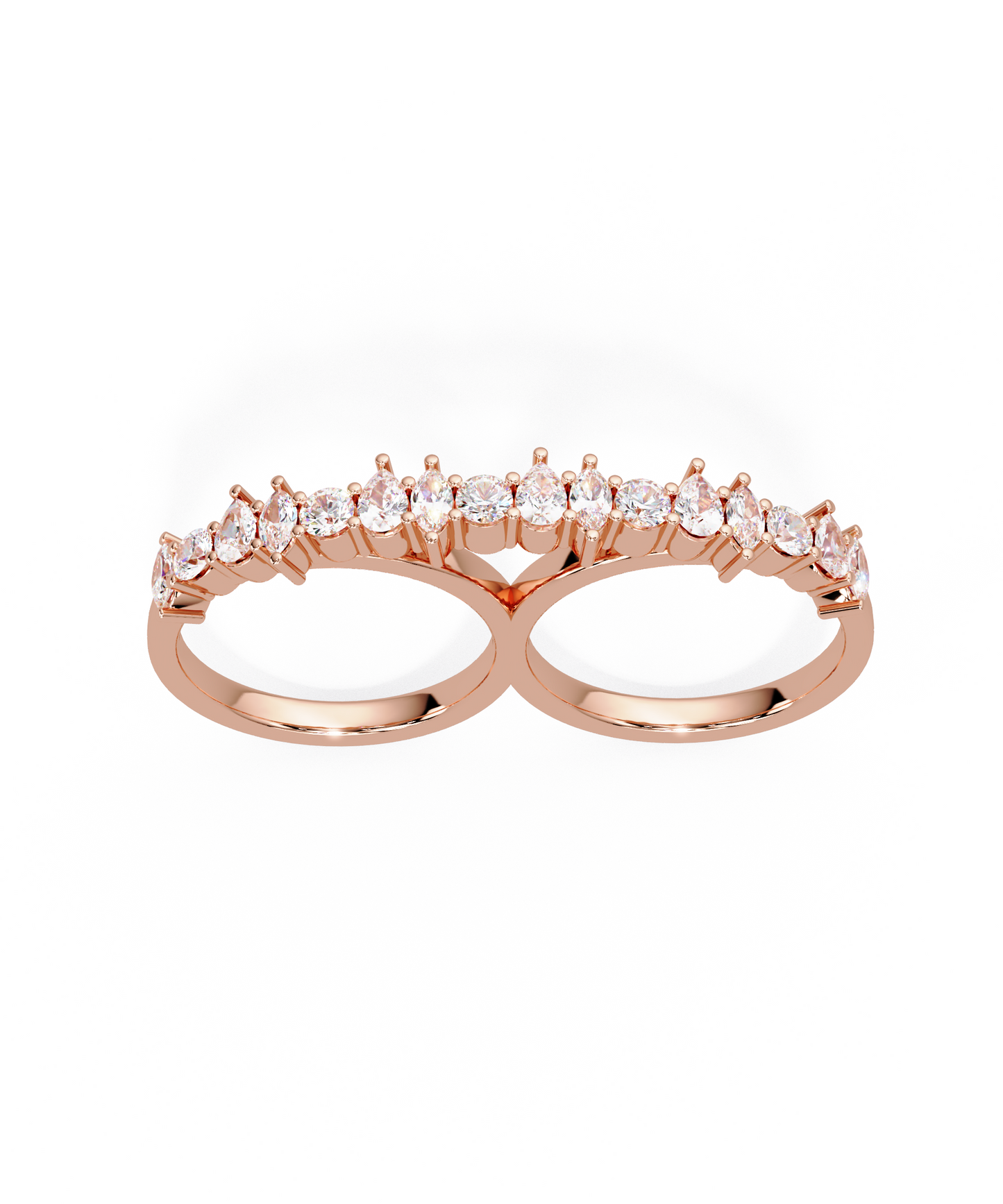 14k Rose Gold Unity Double Ring
