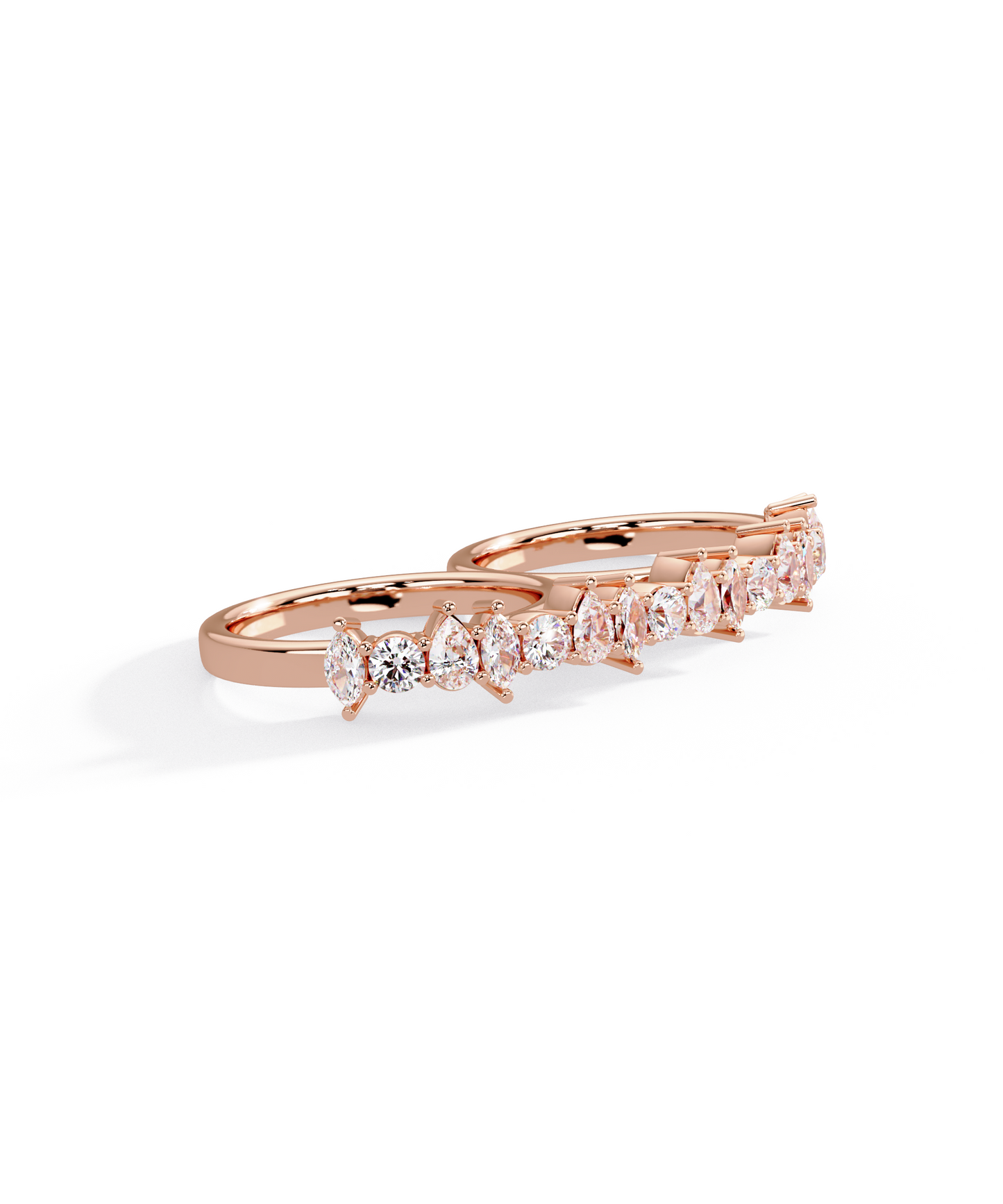 14k Rose Gold Unity Double Ring