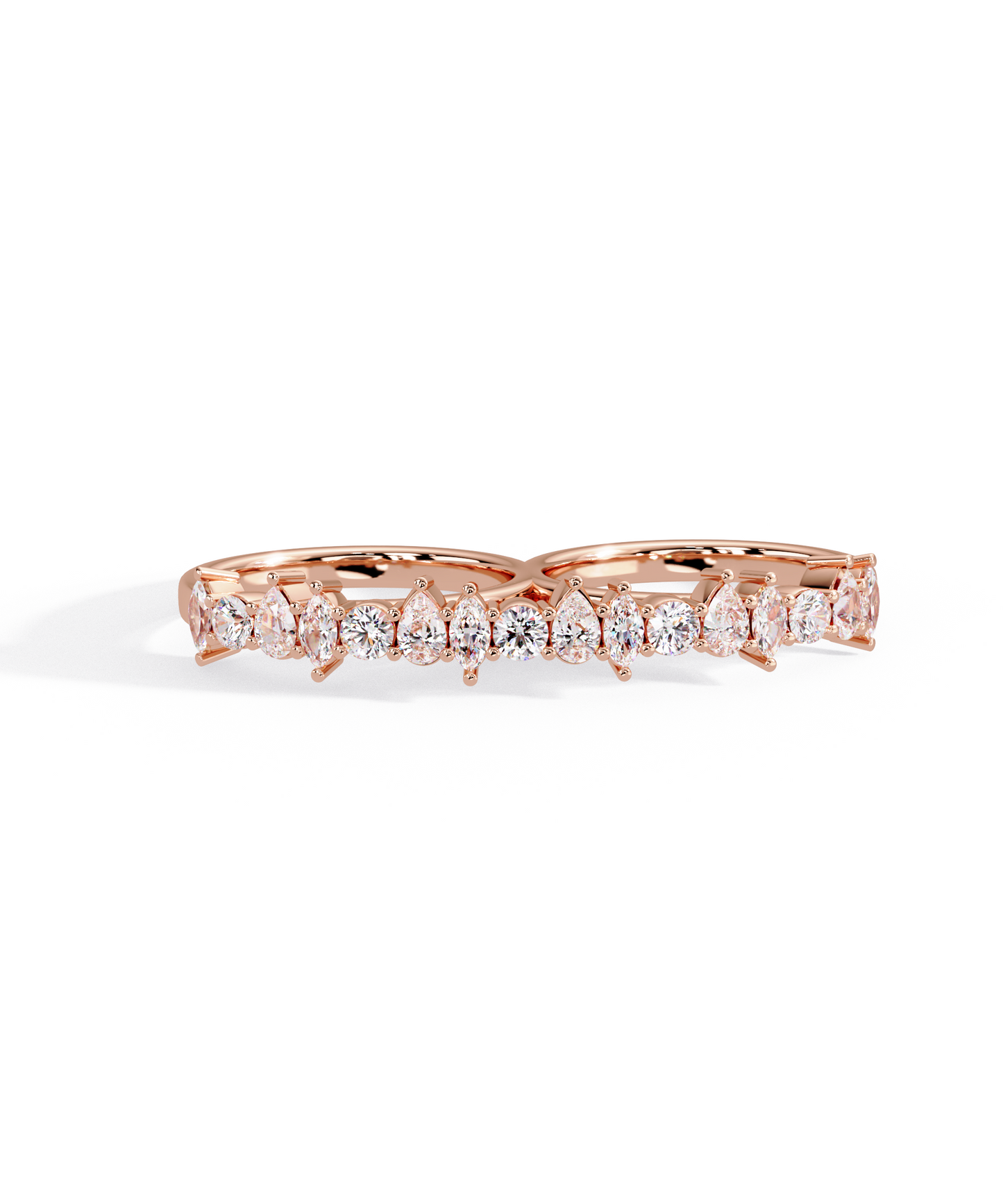 14k Rose Gold Unity Double Ring