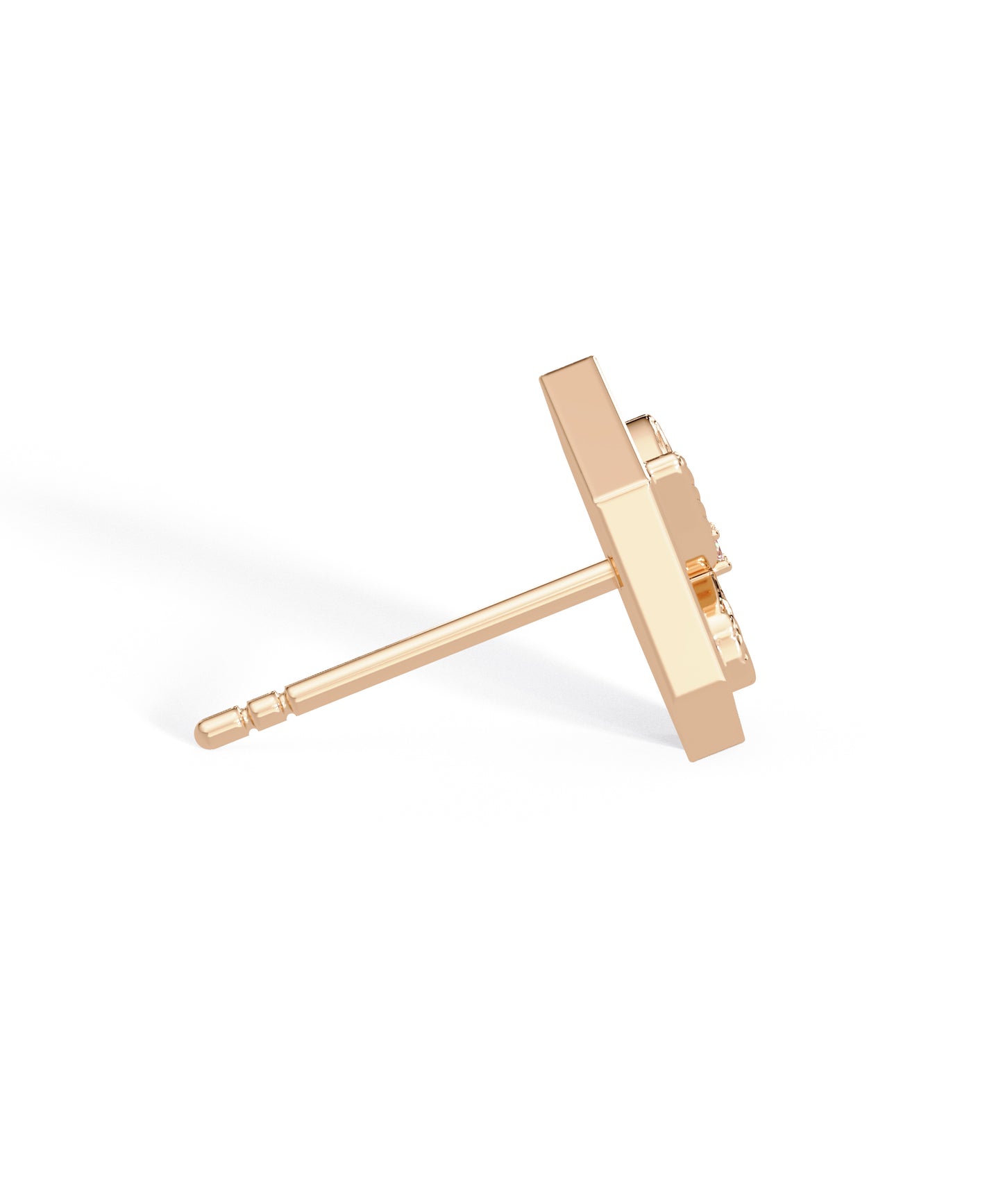 14k Rose Gold Hexagon Butterfly Studs