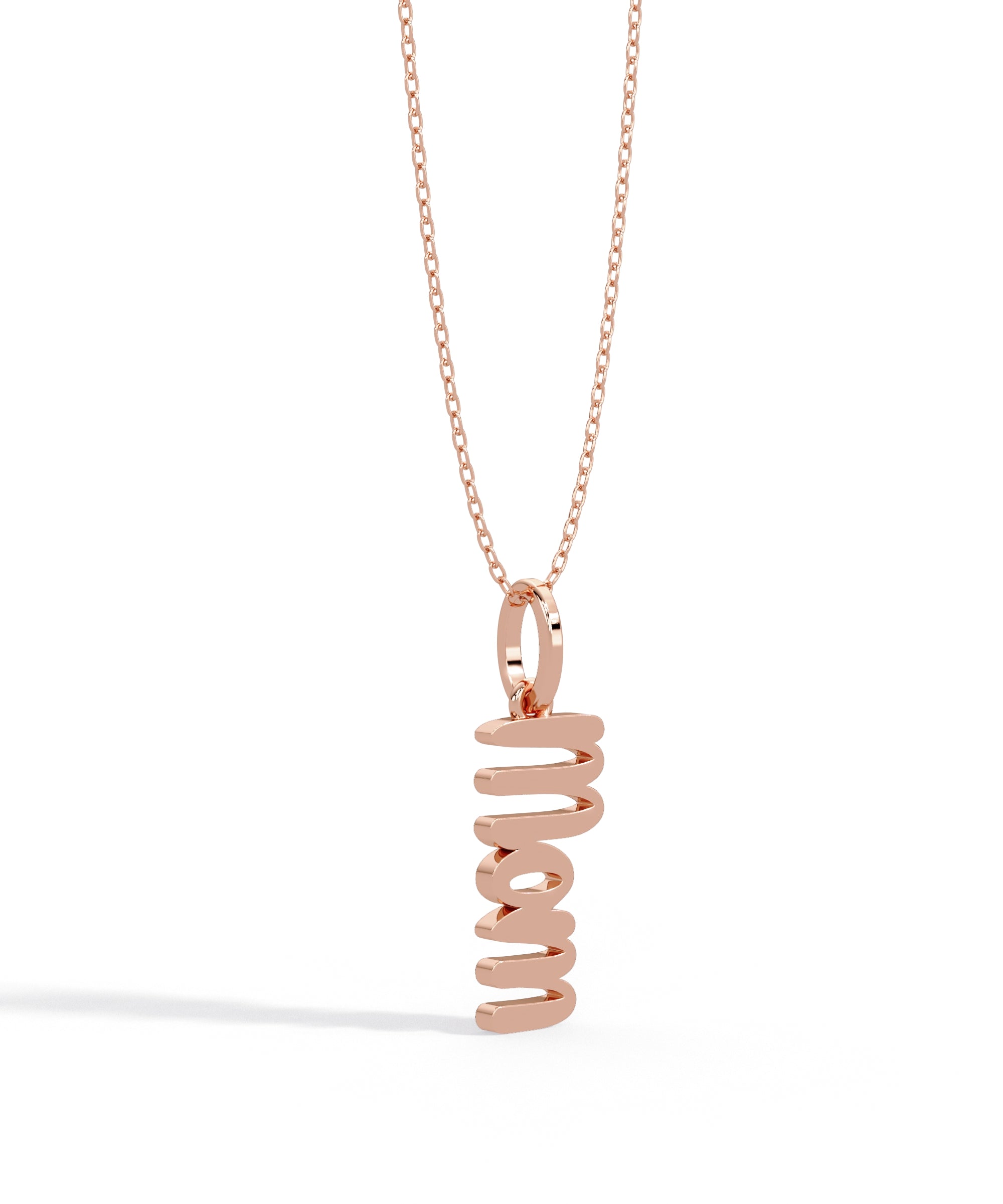 14k Rose Gold Mom Pendant