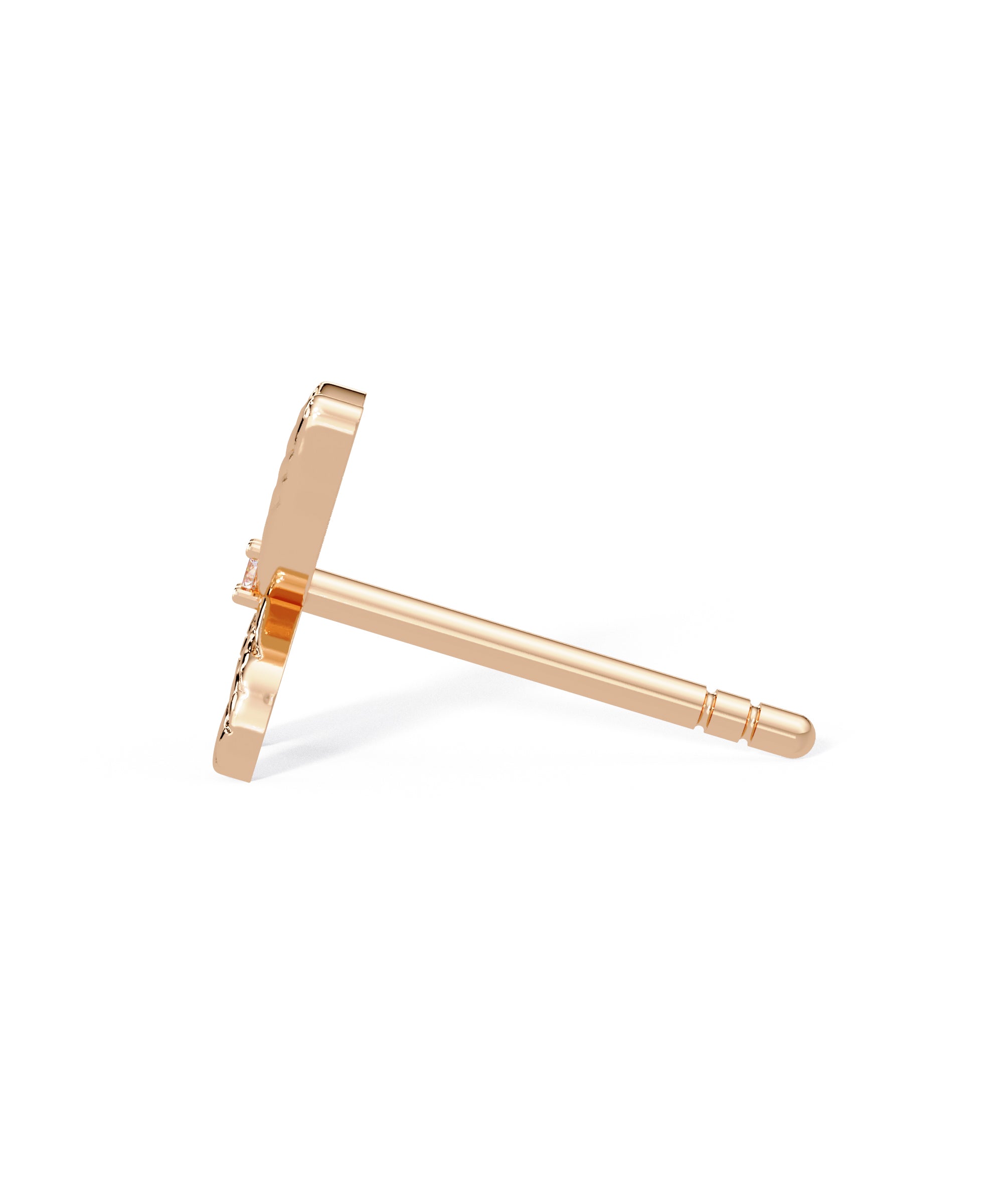 Tiny Butterfly Diamond Studs in 14k Rose Gold