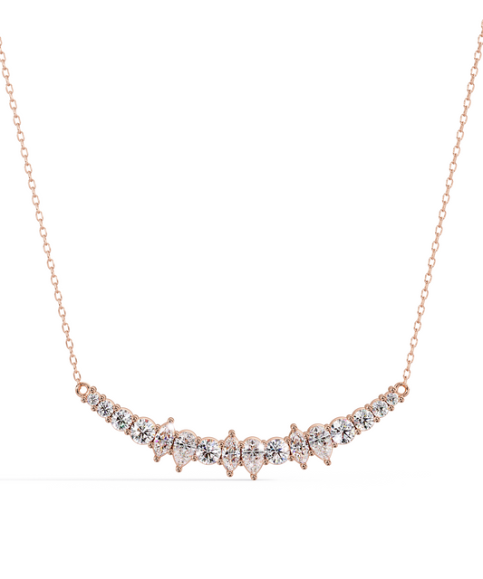 14k Rose Gold Unity Crescent Necklace