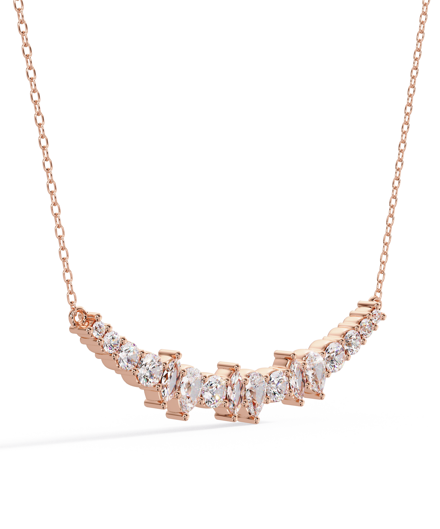 14k Rose Gold Unity Crescent Necklace