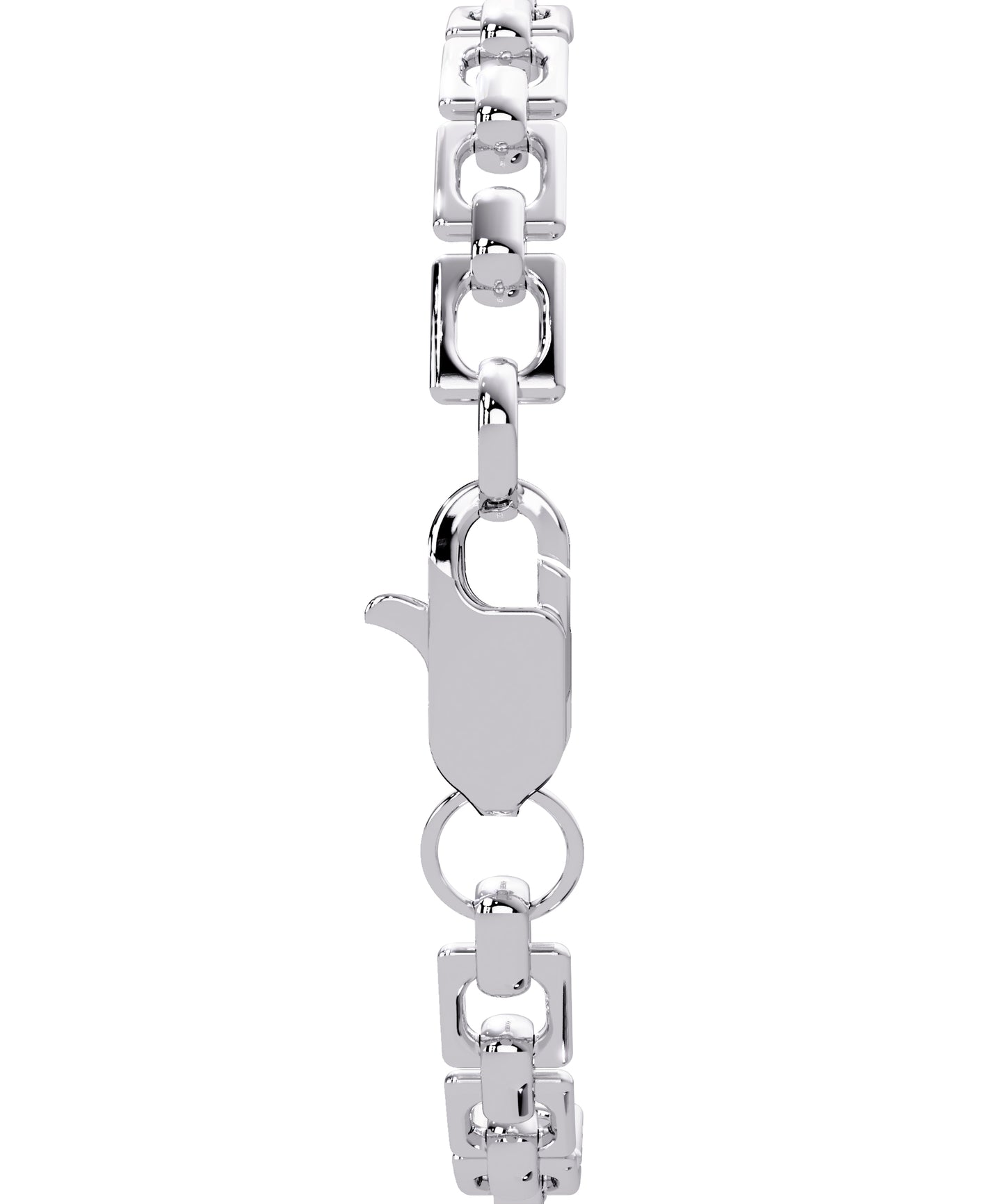 14k White Gold Small Initial Chain Bracelet