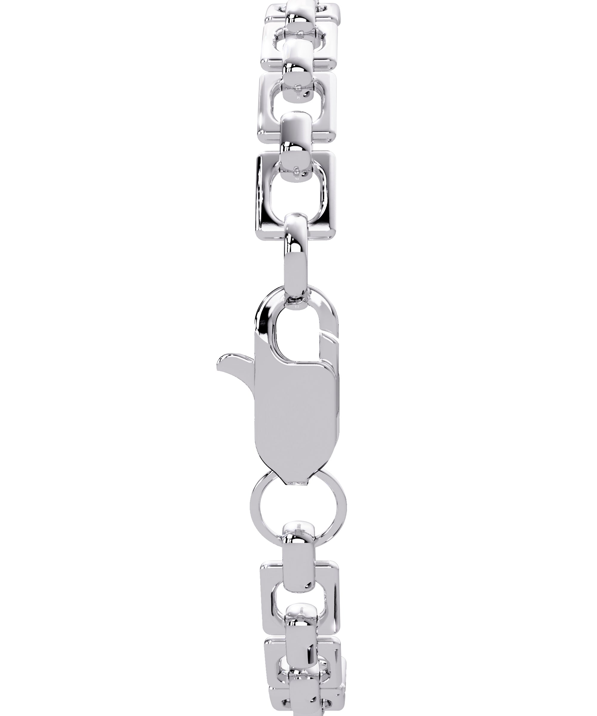 14k White Gold Small Initial Chain Bracelet