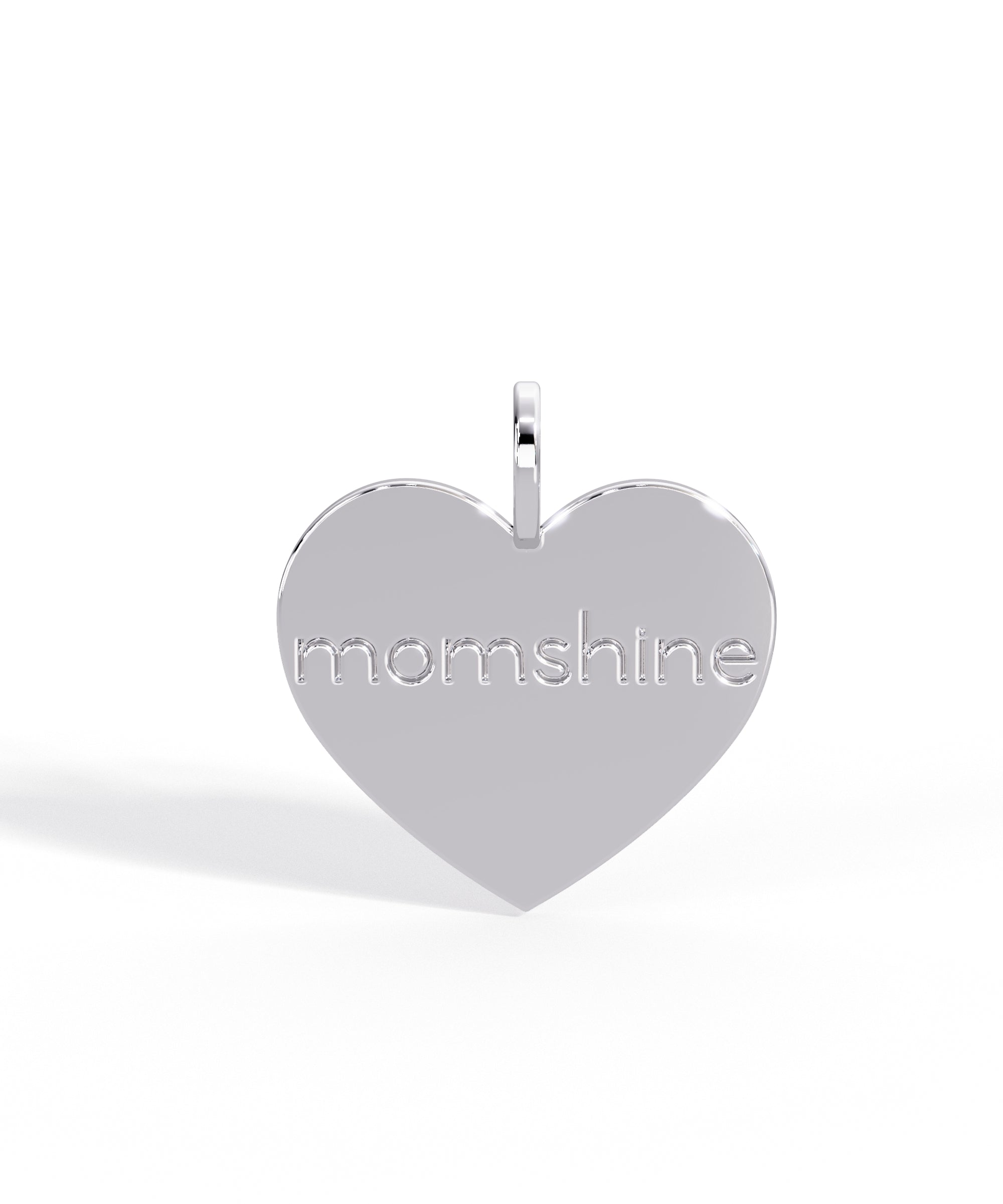 14k White Gold Momshine Heart Pendant