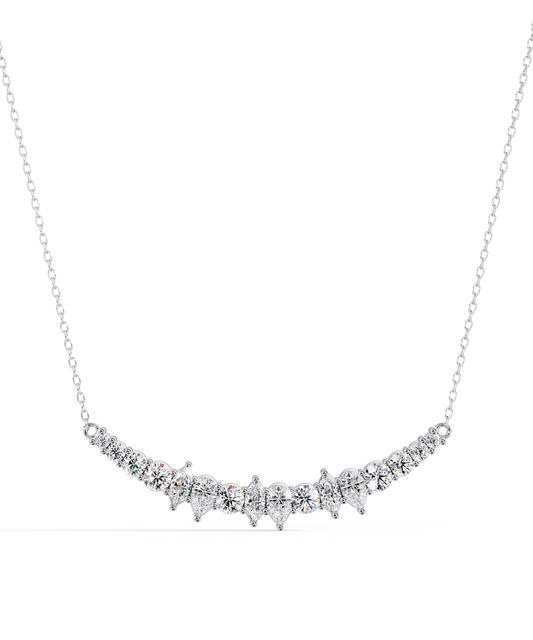 14k White Gold Unity Crescent Necklace