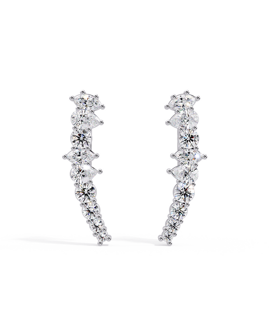 14k White Gold Unity Earrings
