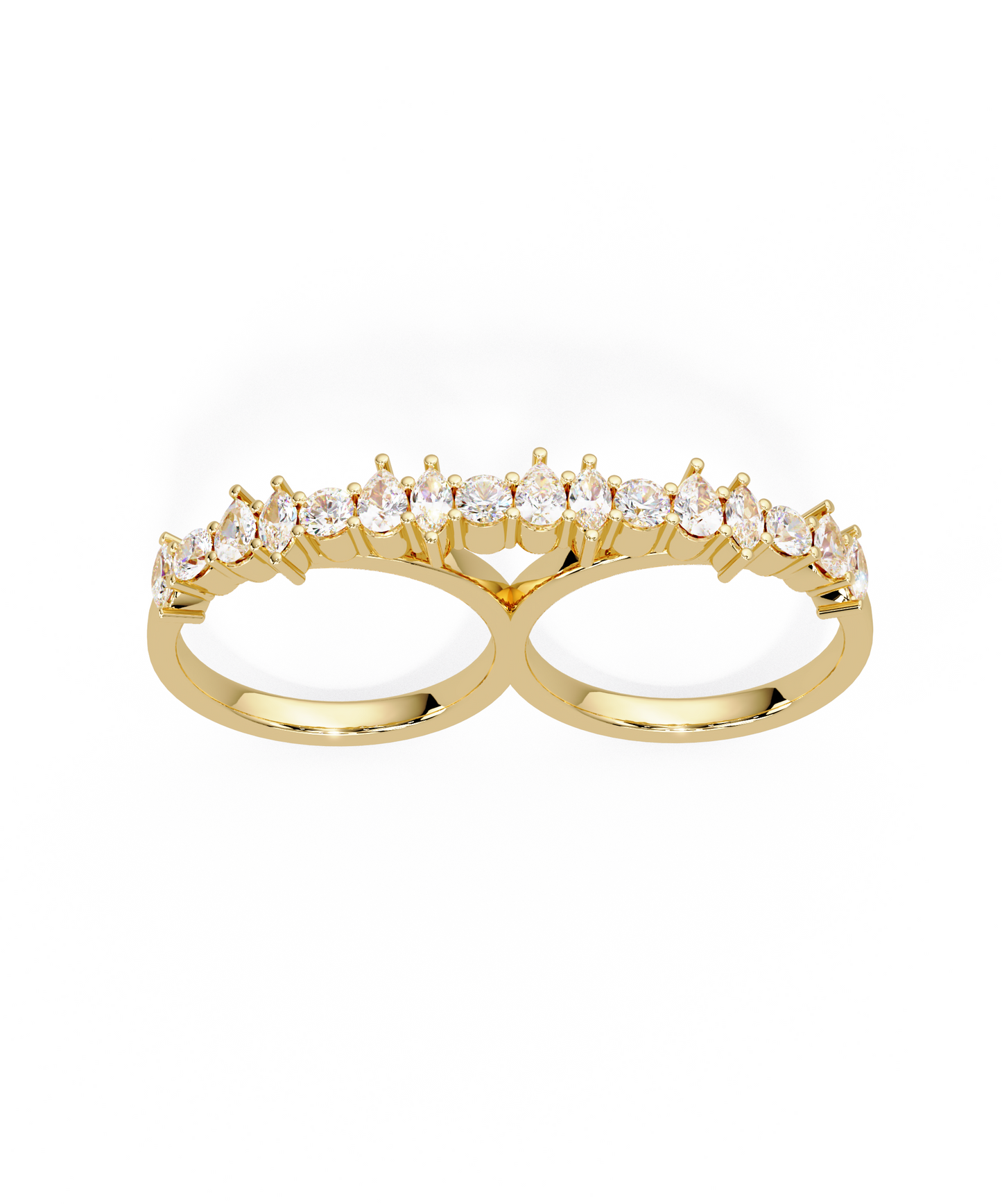 14k Yellow Gold Unity Double Ring