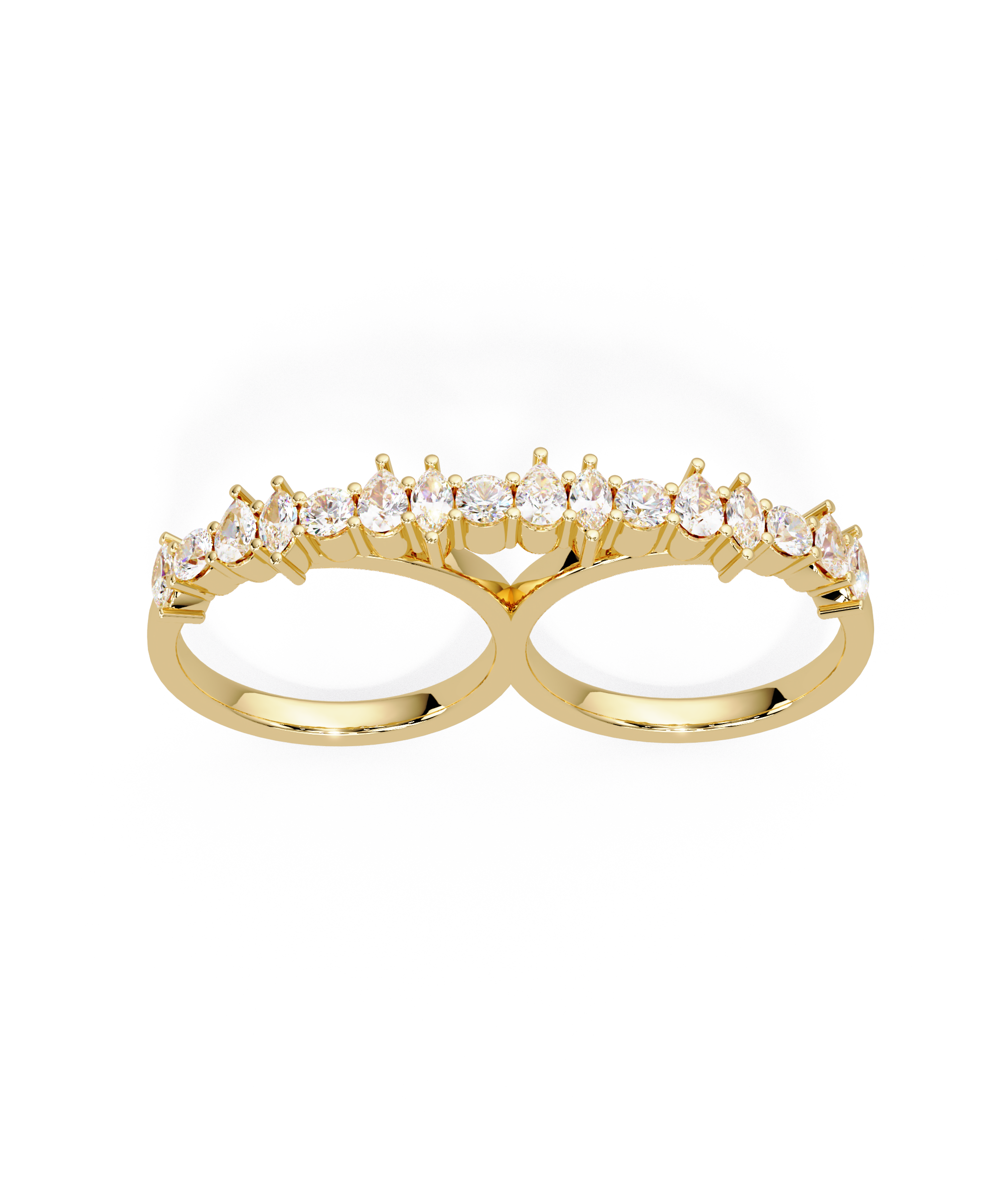 Unity Double Ring in 14k Yellow Gold