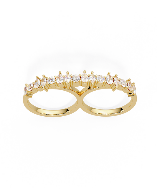 14k Yellow Gold Unity Double Ring