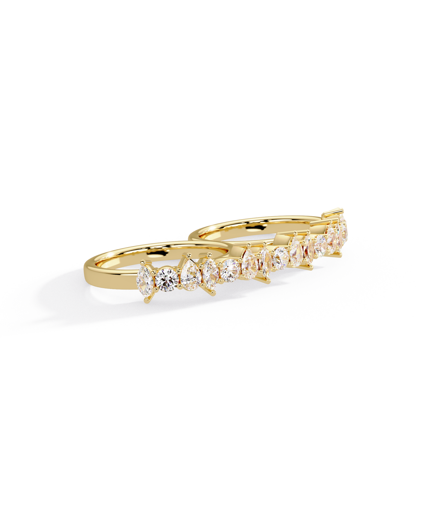 14k Yellow Gold Unity Double Ring