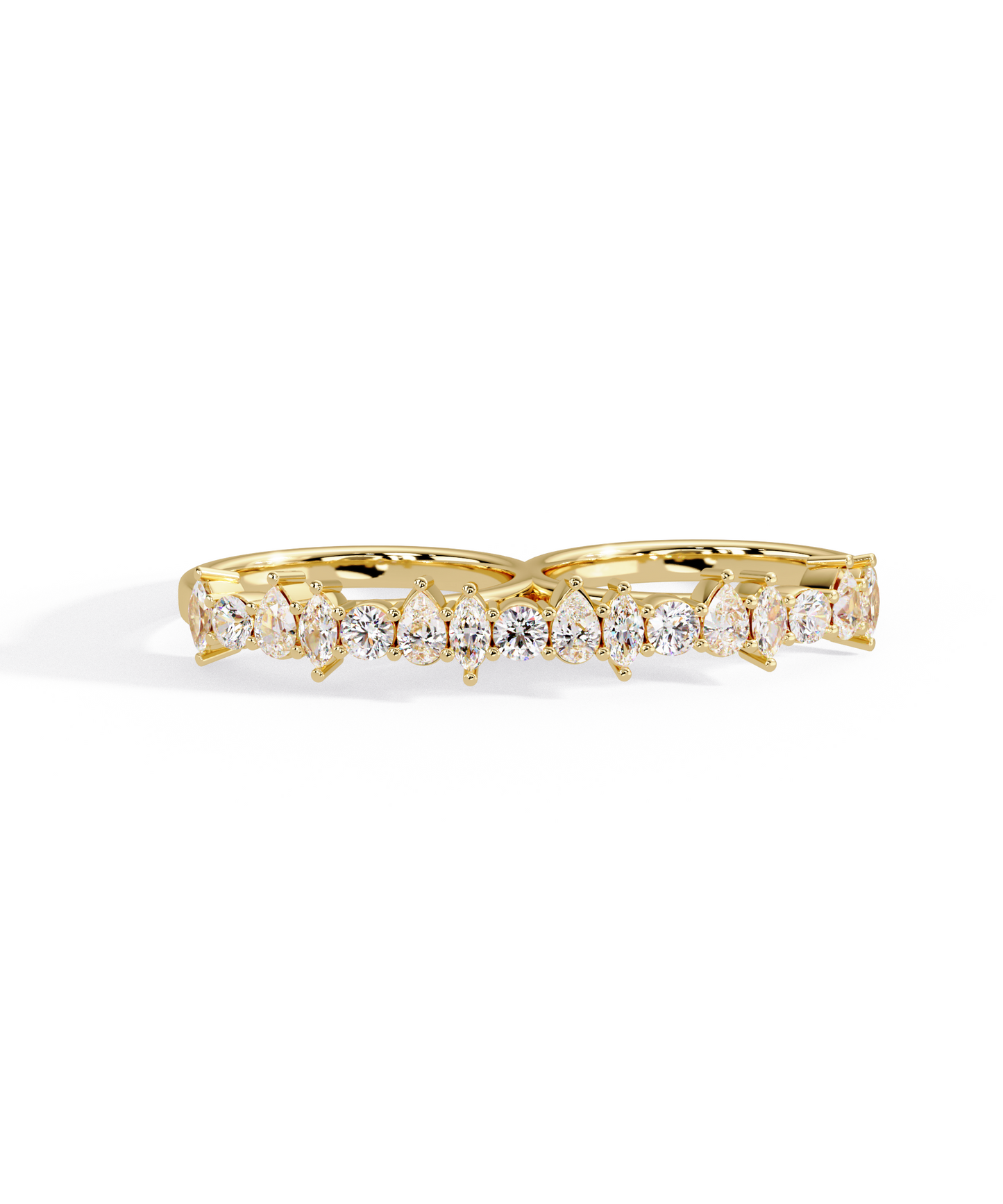 14k Yellow Gold Unity Double Ring