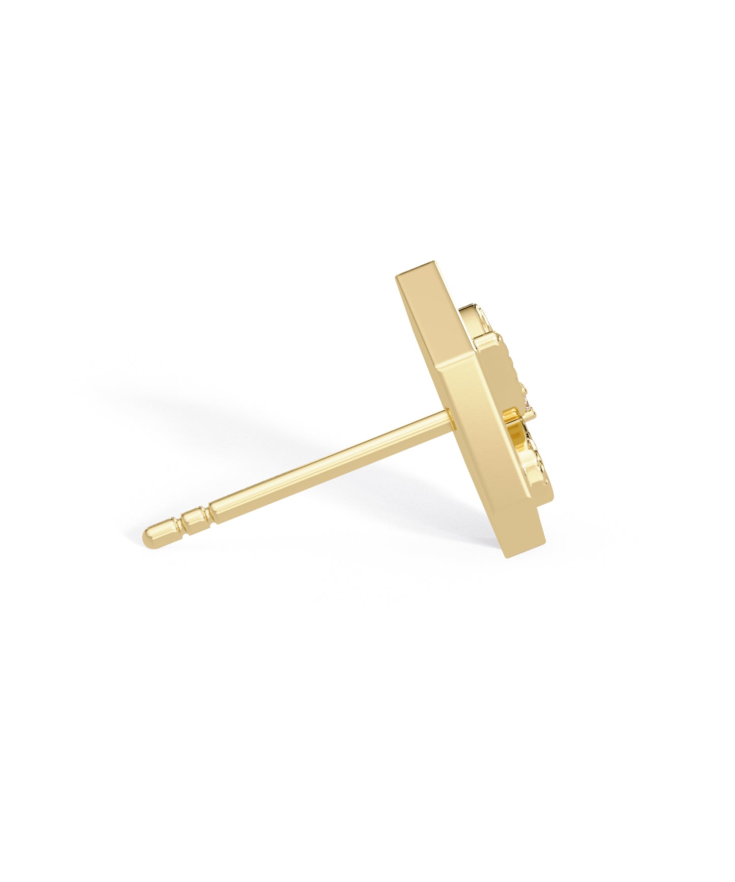 14k Yellow Gold Hexagon Butterfly Studs