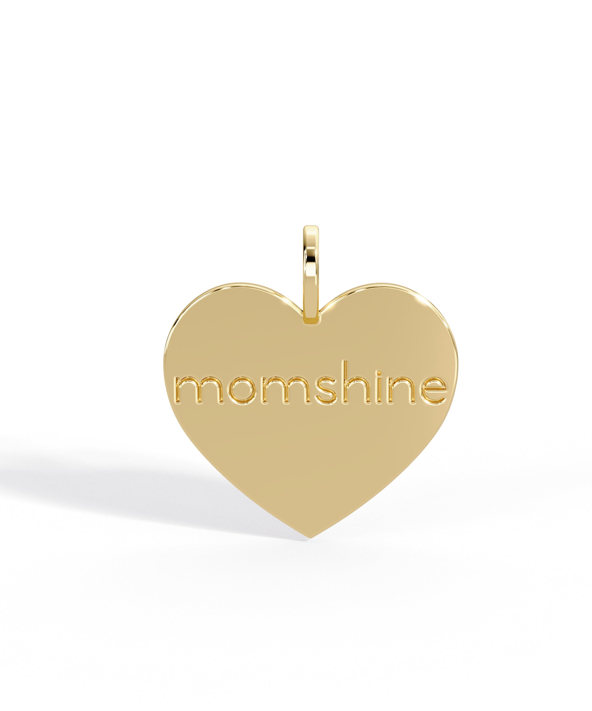 14k Yellow Gold Momshine Heart Pendant