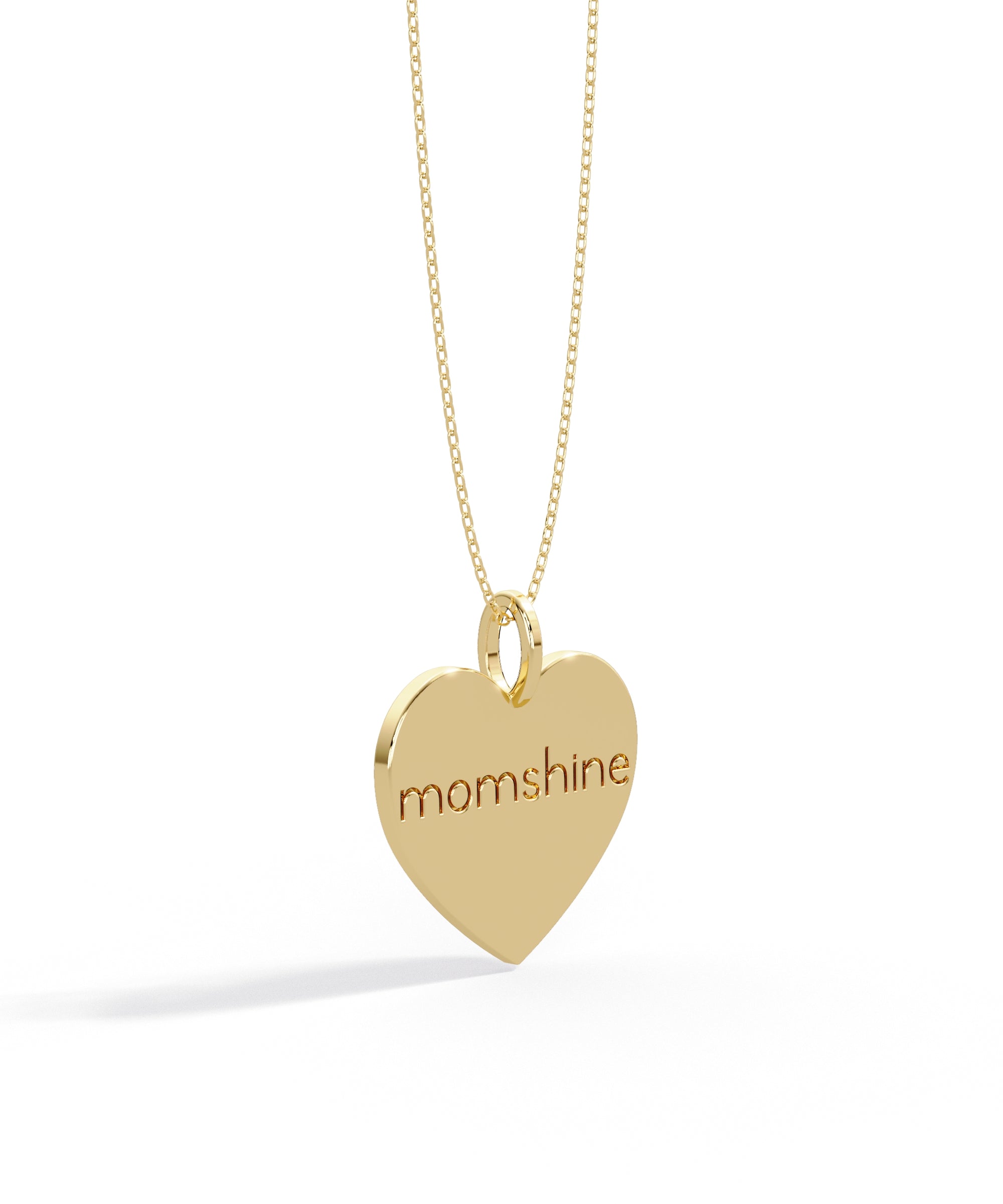 14k Yellow Gold Momshine Heart Pendant