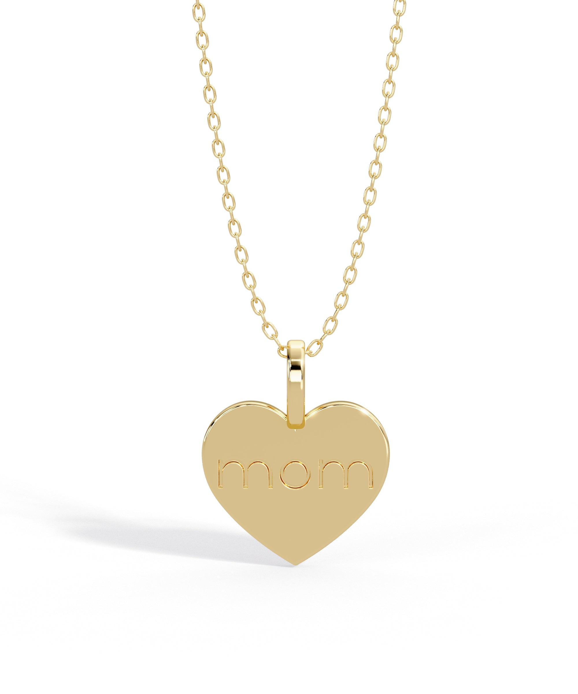 14k Yellow Gold Mom Heart Pendant