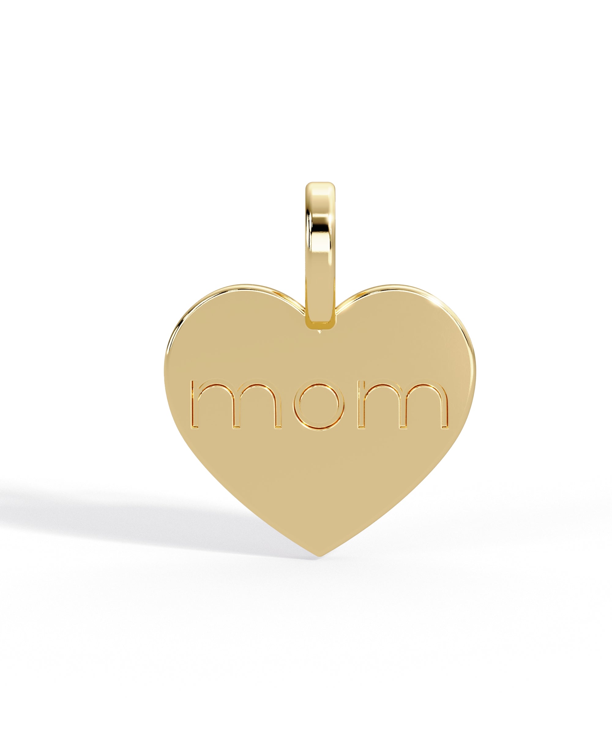 14k Yellow Gold Mom Heart Pendant