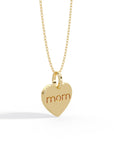 14k Yellow Gold Mom Heart Pendant