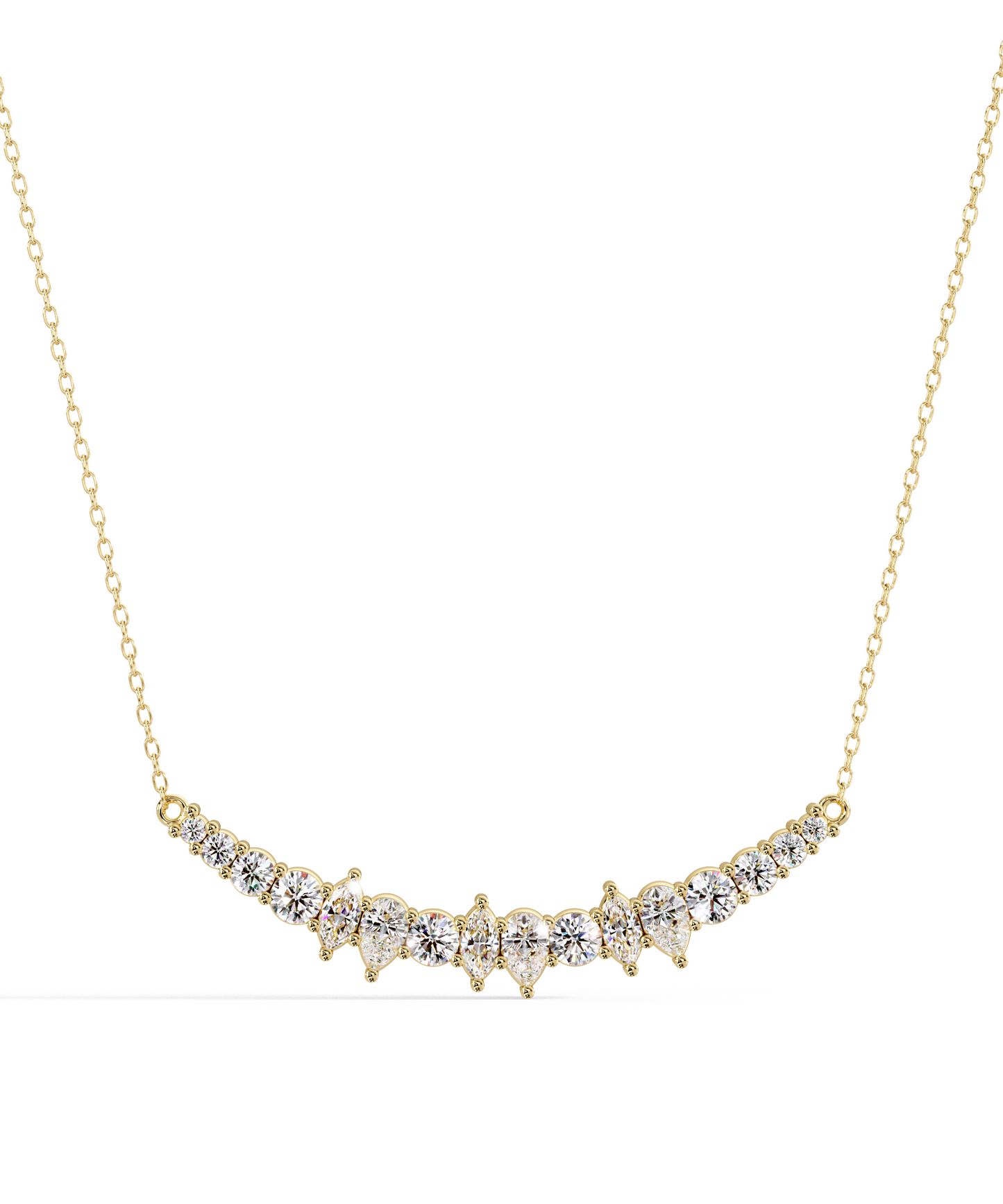 14k Yellow Gold Unity Crescent Necklace