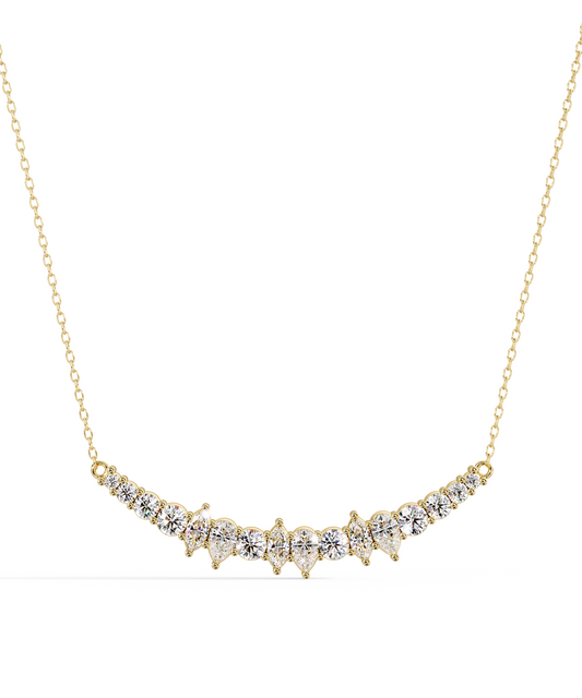 14k Yellow Gold Unity Crescent Necklace