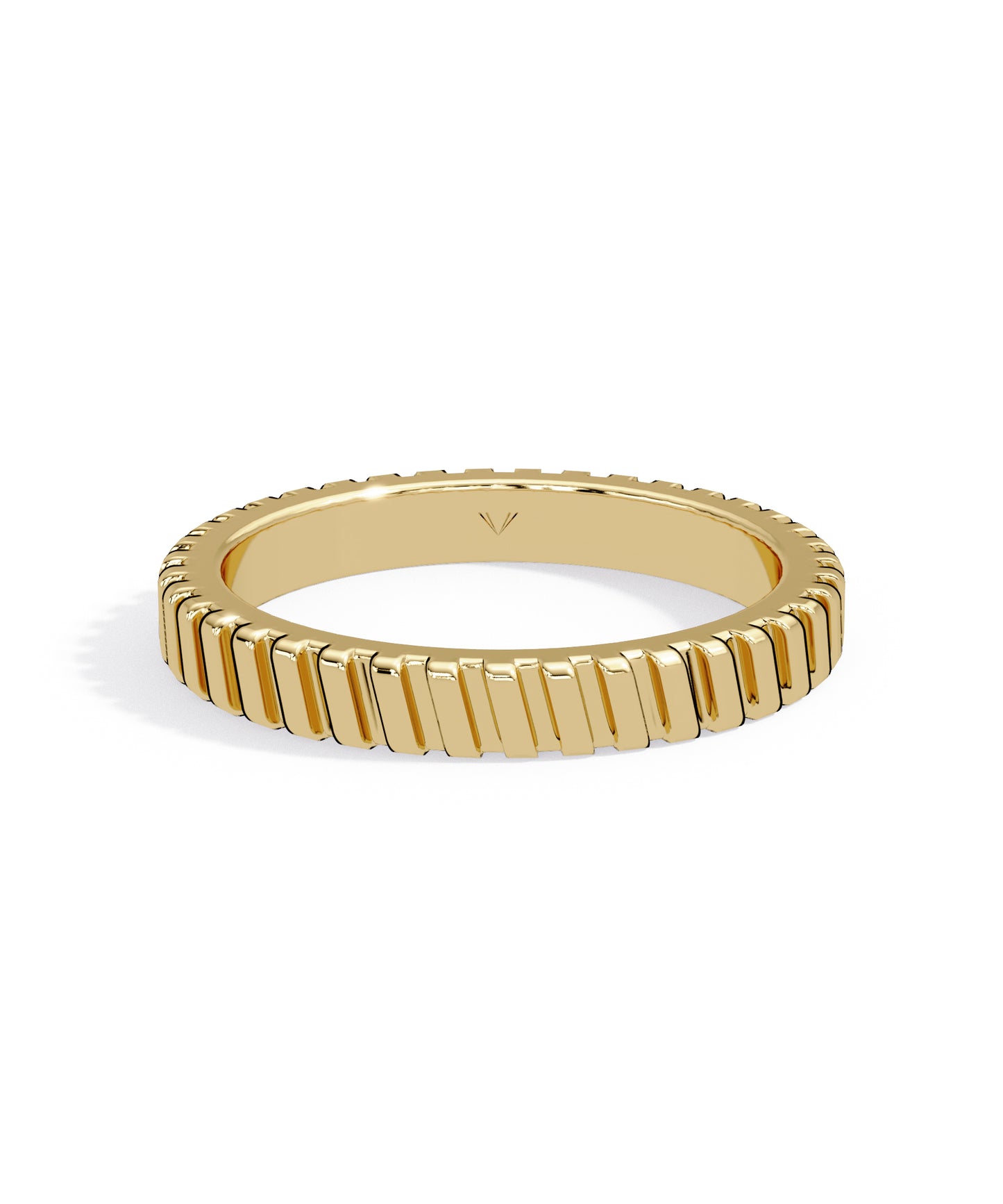 14k Yellow Gold 2.6mm Striped Band