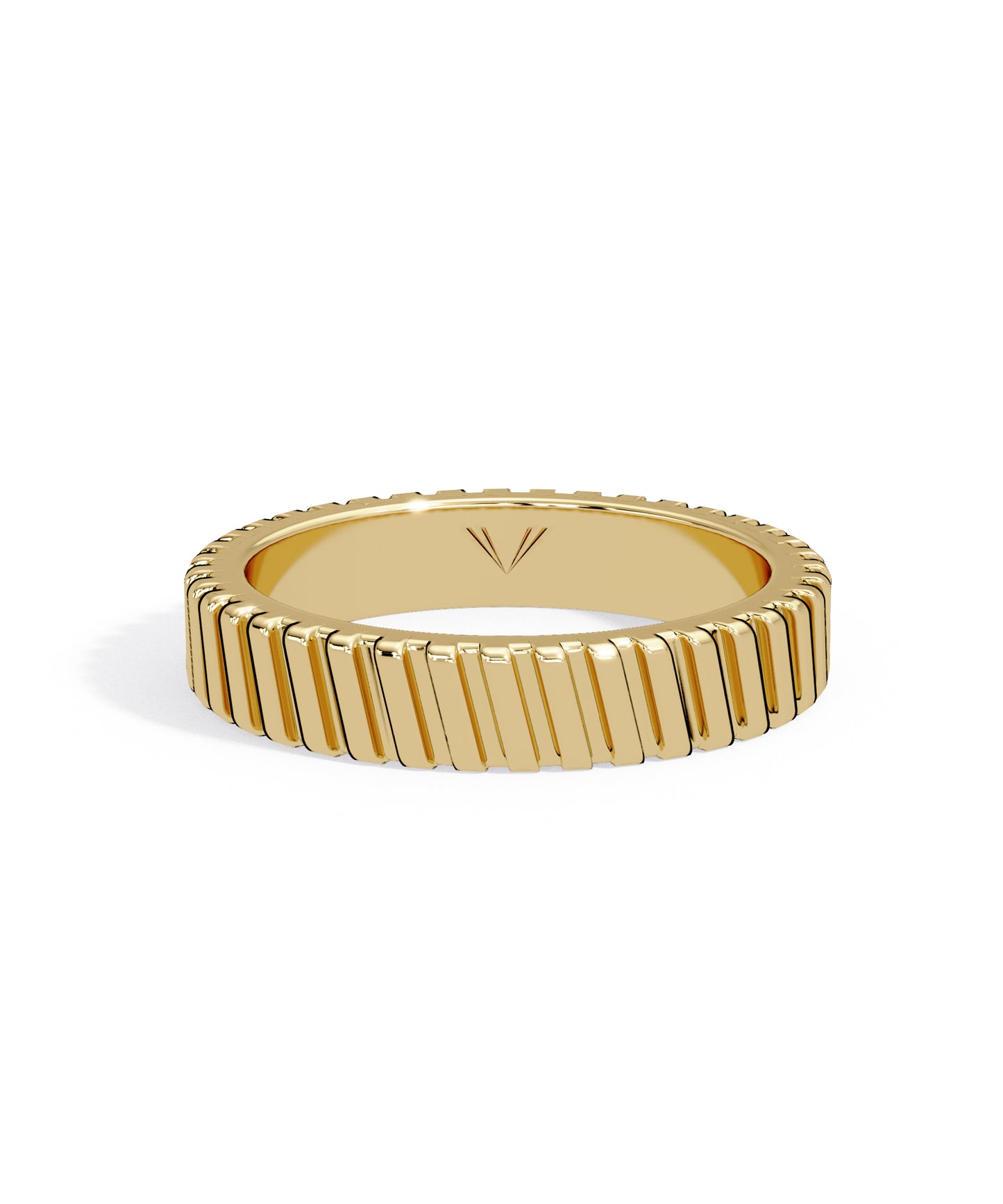 14k Yellow Gold 3.6mm Striped Band