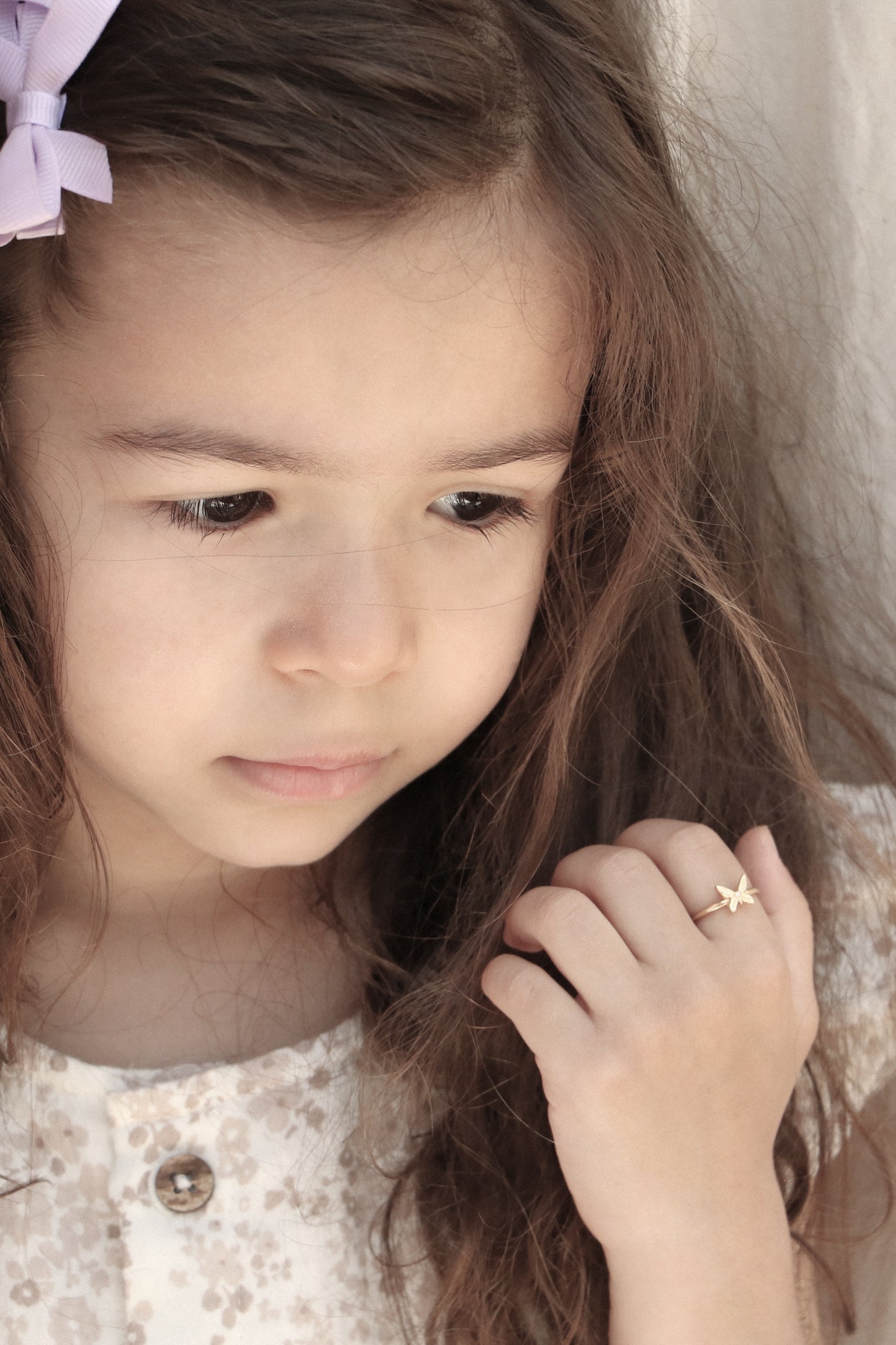 14k Yellow Gold Tiny Butterfly Ring