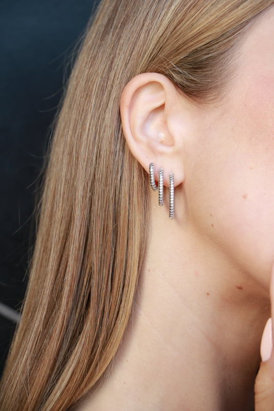 14k Gold Hug Me Oval Huggie Hoop Earrings