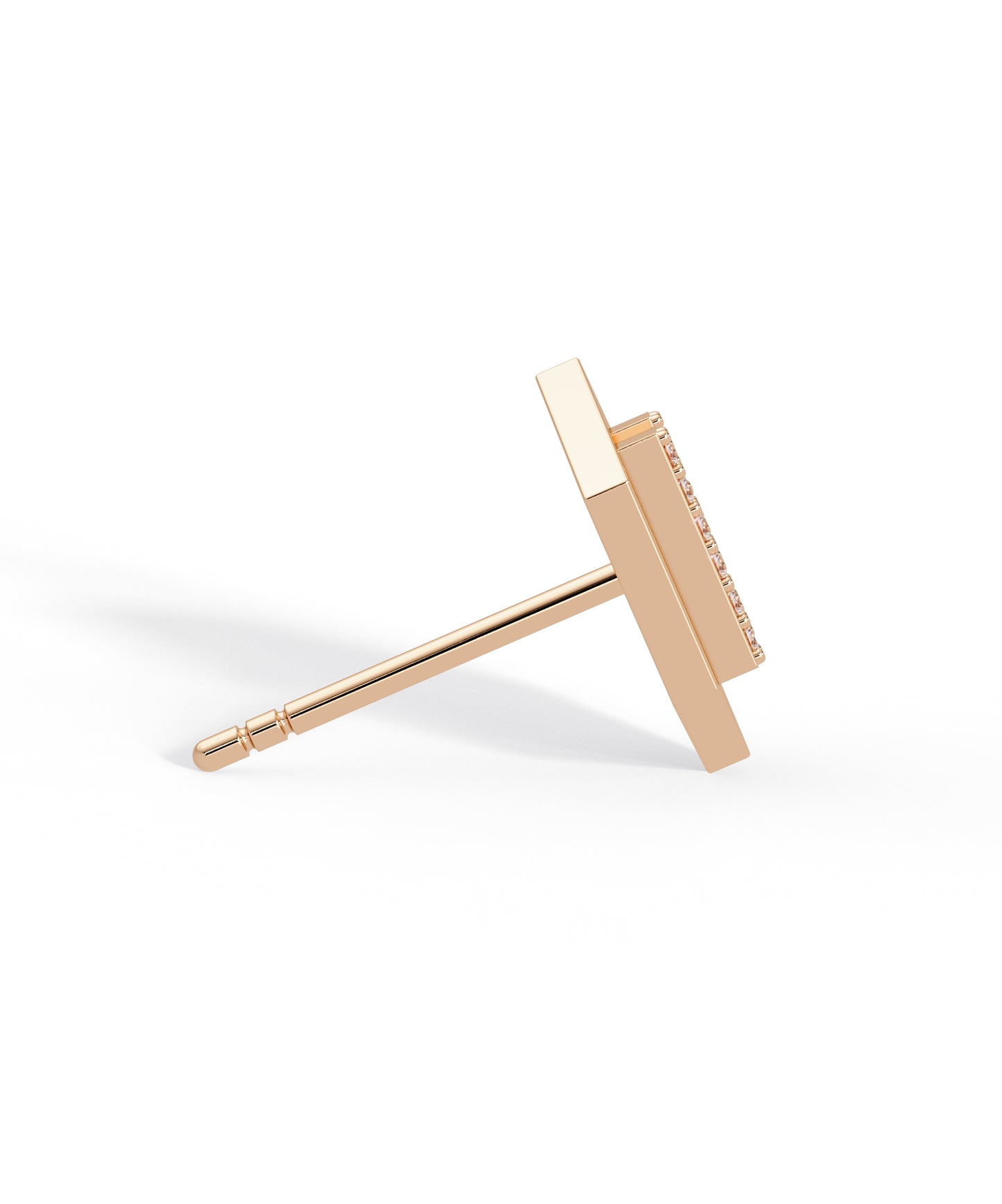 14k gold hexagon initial stud earrings