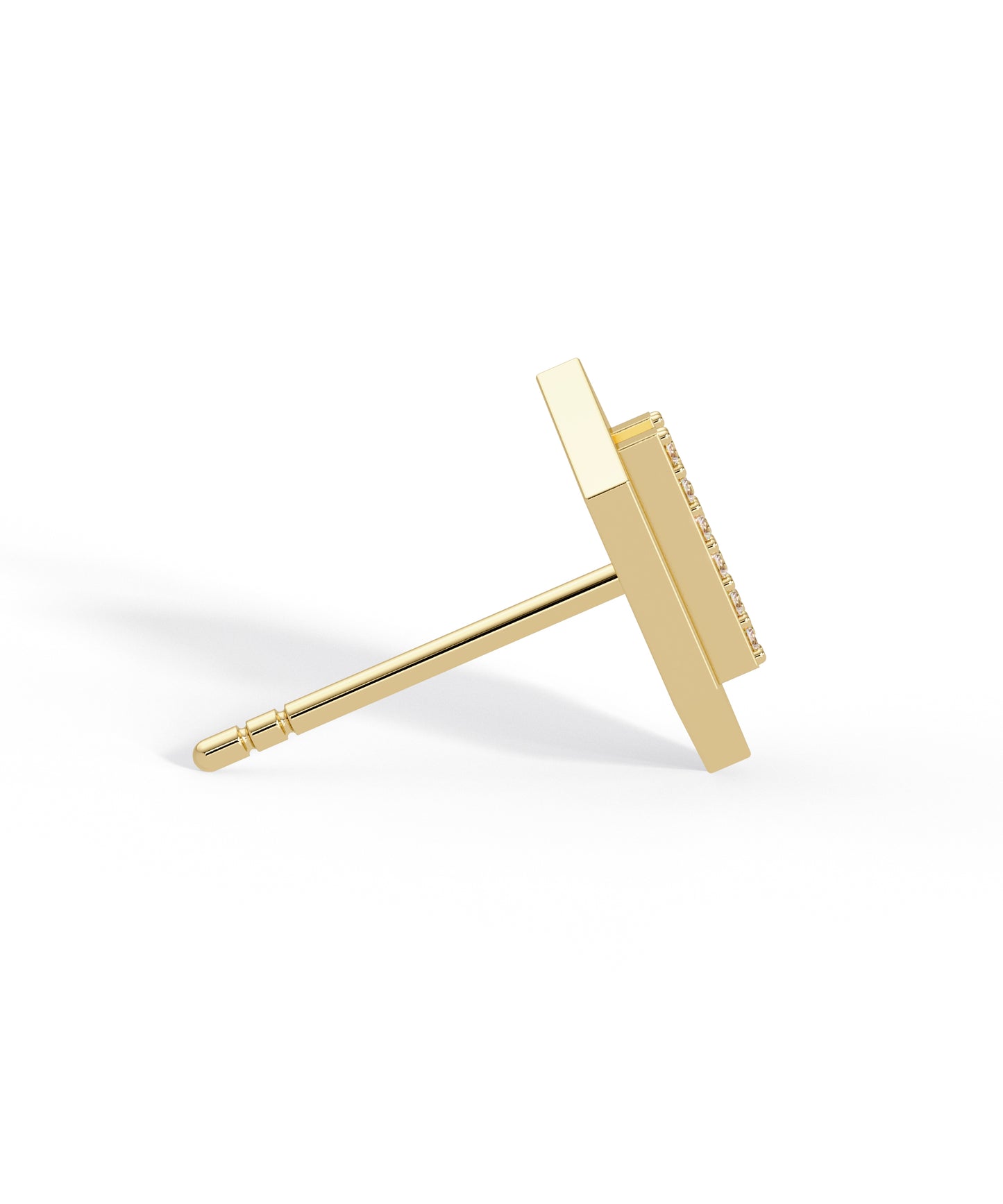 14k gold hexagon initial stud earrings