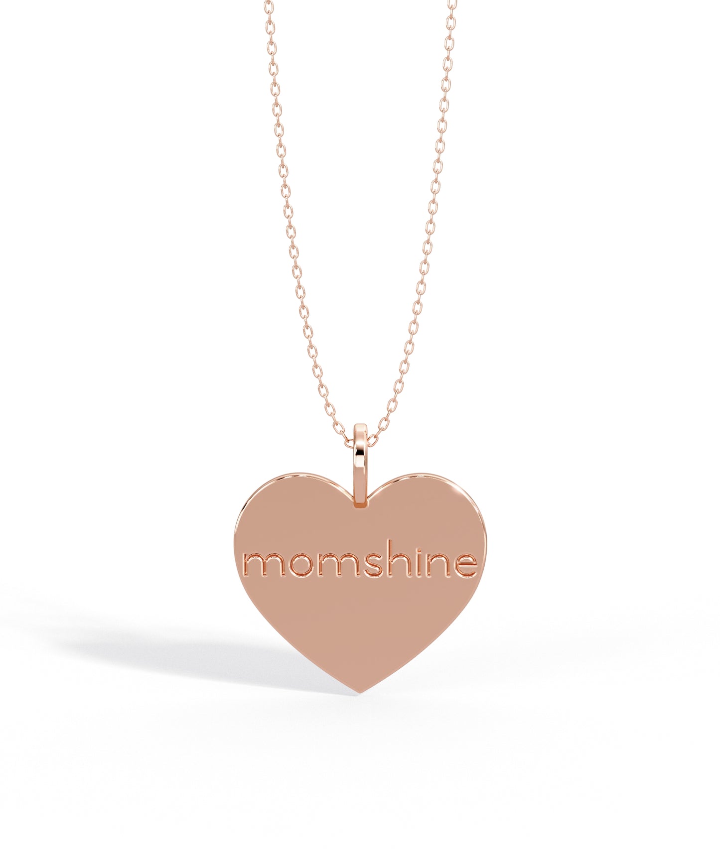 14k Rose Gold Momshine Heart Pendant