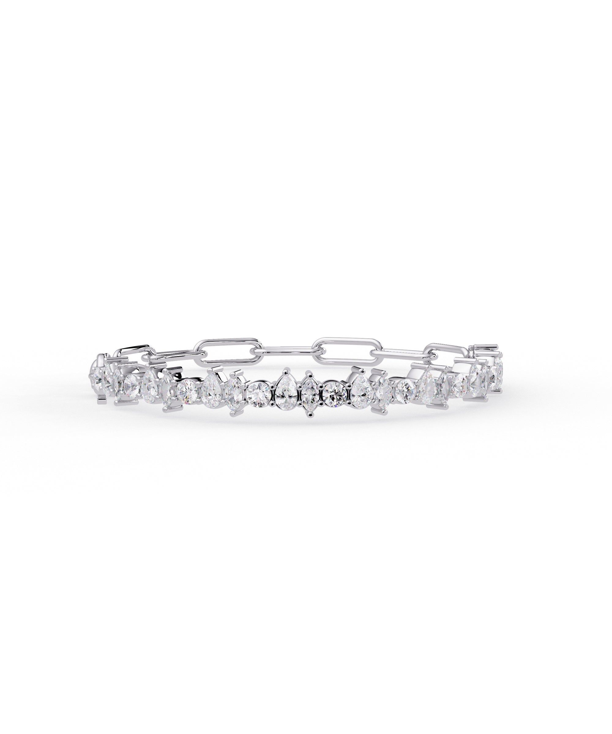 14k White Gold Alternating Unity Bracelet