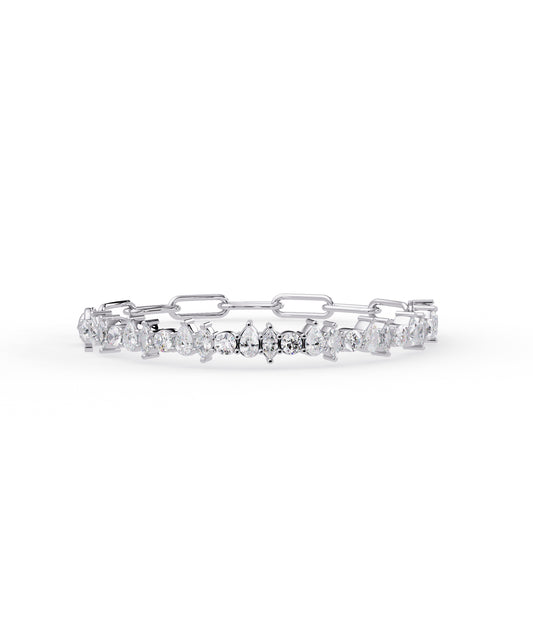 14k White Gold Alternating Unity Bracelet