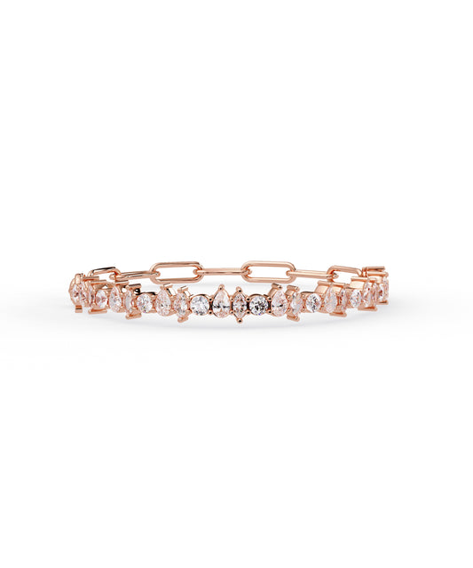 14k Rose Gold Alternating Unity Bracelet
