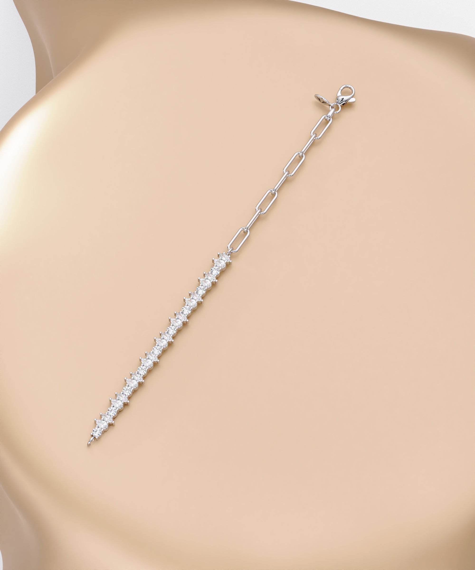 14k White Gold Alternating Unity Bracelet