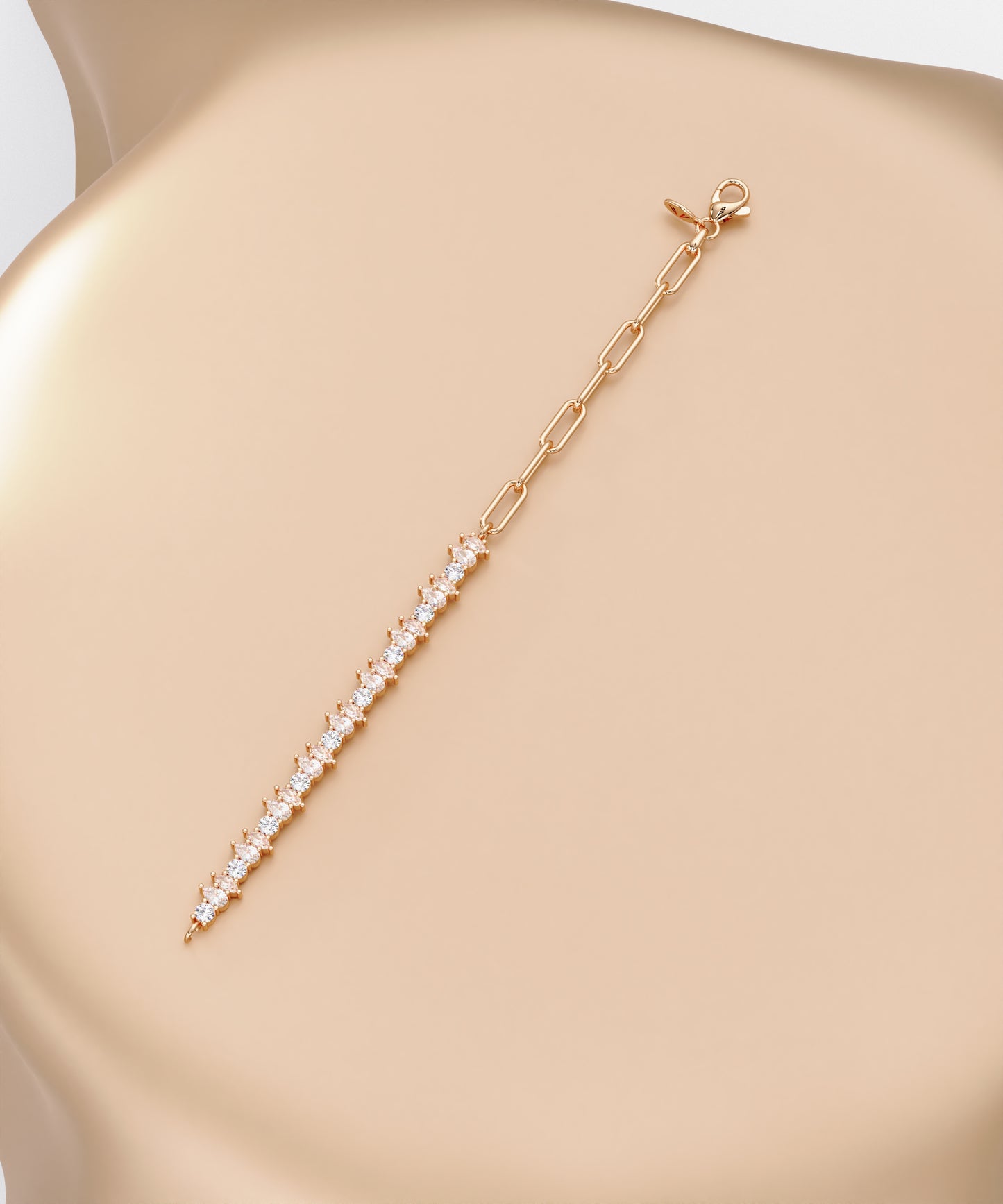 14k Rose Gold Alternating Unity Bracelet
