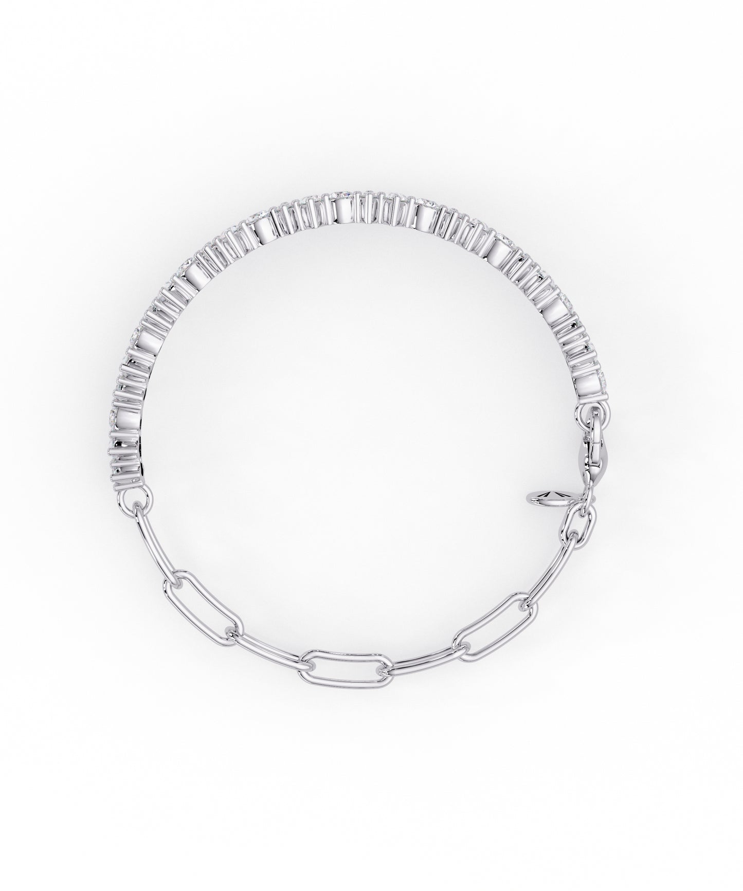 14k White Gold Alternating Unity Bracelet
