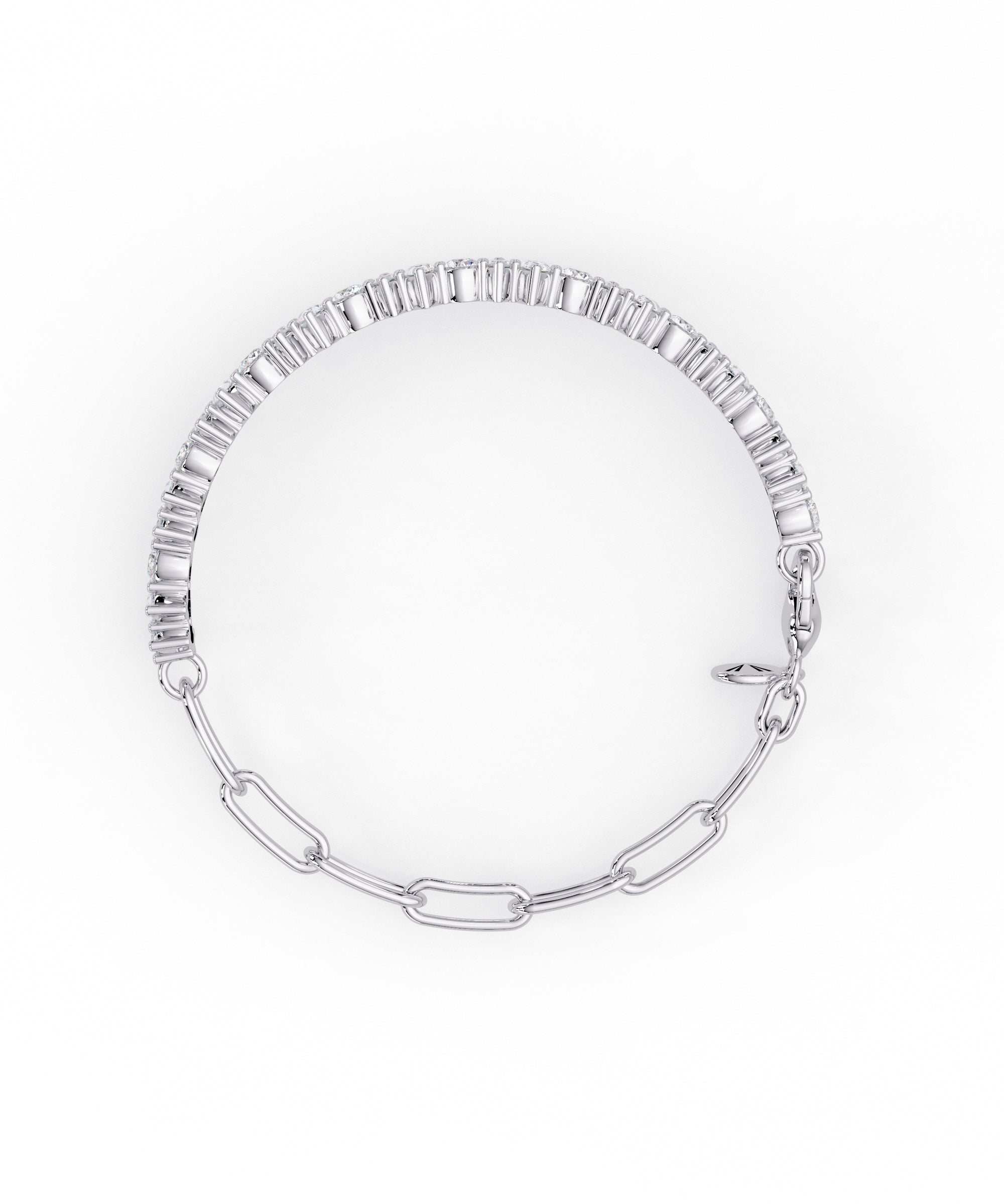 14k White Gold Alternating Unity Bracelet