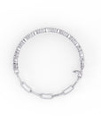 14k White Gold Alternating Unity Bracelet