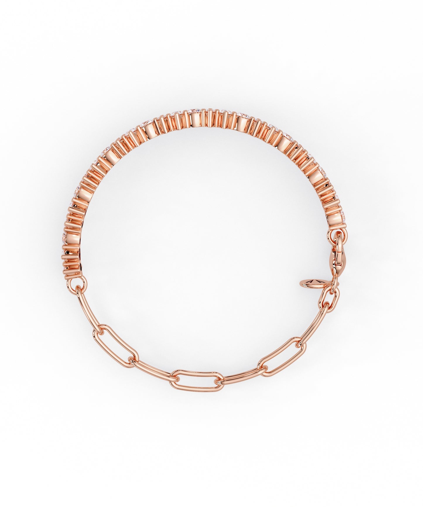 14k Rose Gold Alternating Unity Bracelet