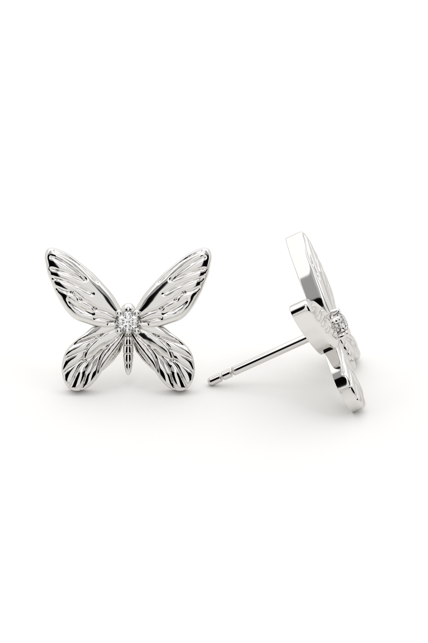 14k Gold Large Butterfly Studs