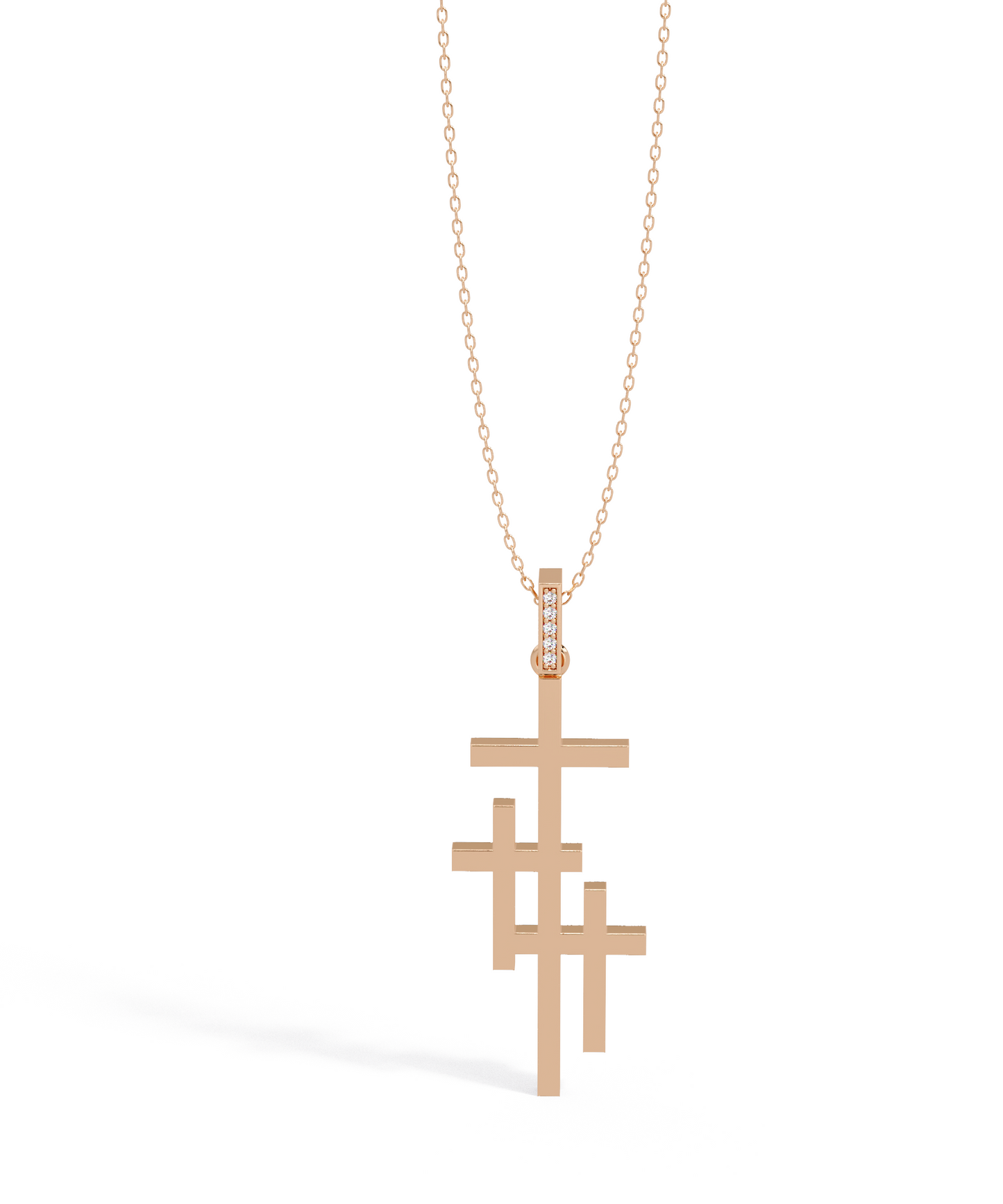 Unity Cross Necklace in 14k Rose Gold