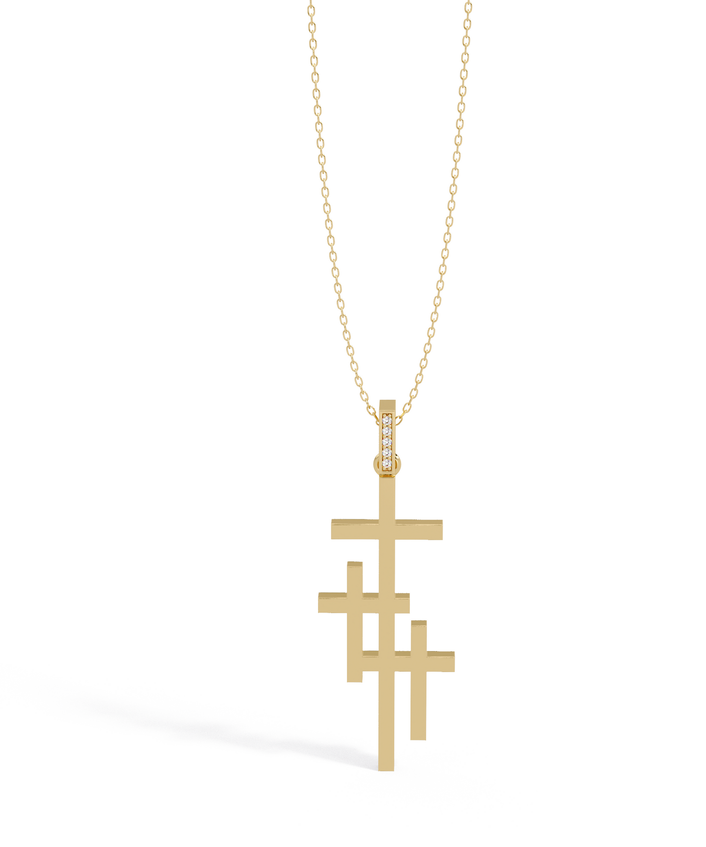 Unity Cross Necklace in 14k Yellow Gold